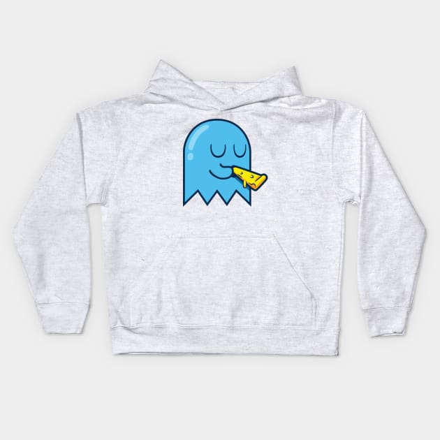 Pizza for Blue Ghosts Kids Hoodie by Mayha